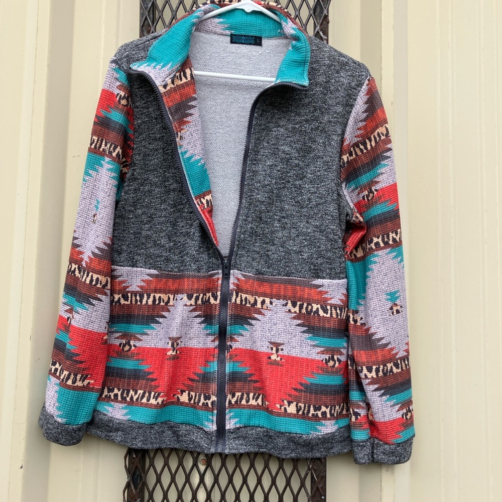 Women's Multicolor Patterned Jacket - Picture 3 of 5